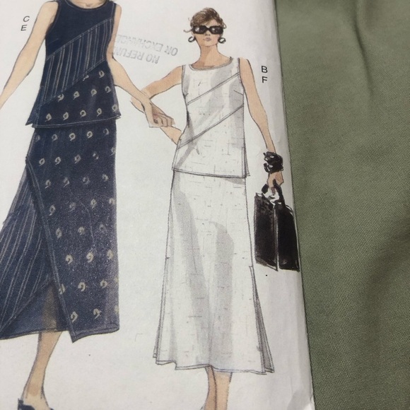 Vogue Pattern 7057 - 14-16-18 skirt and top pattern. Wedding, summer holidays - Picture 5 of 7